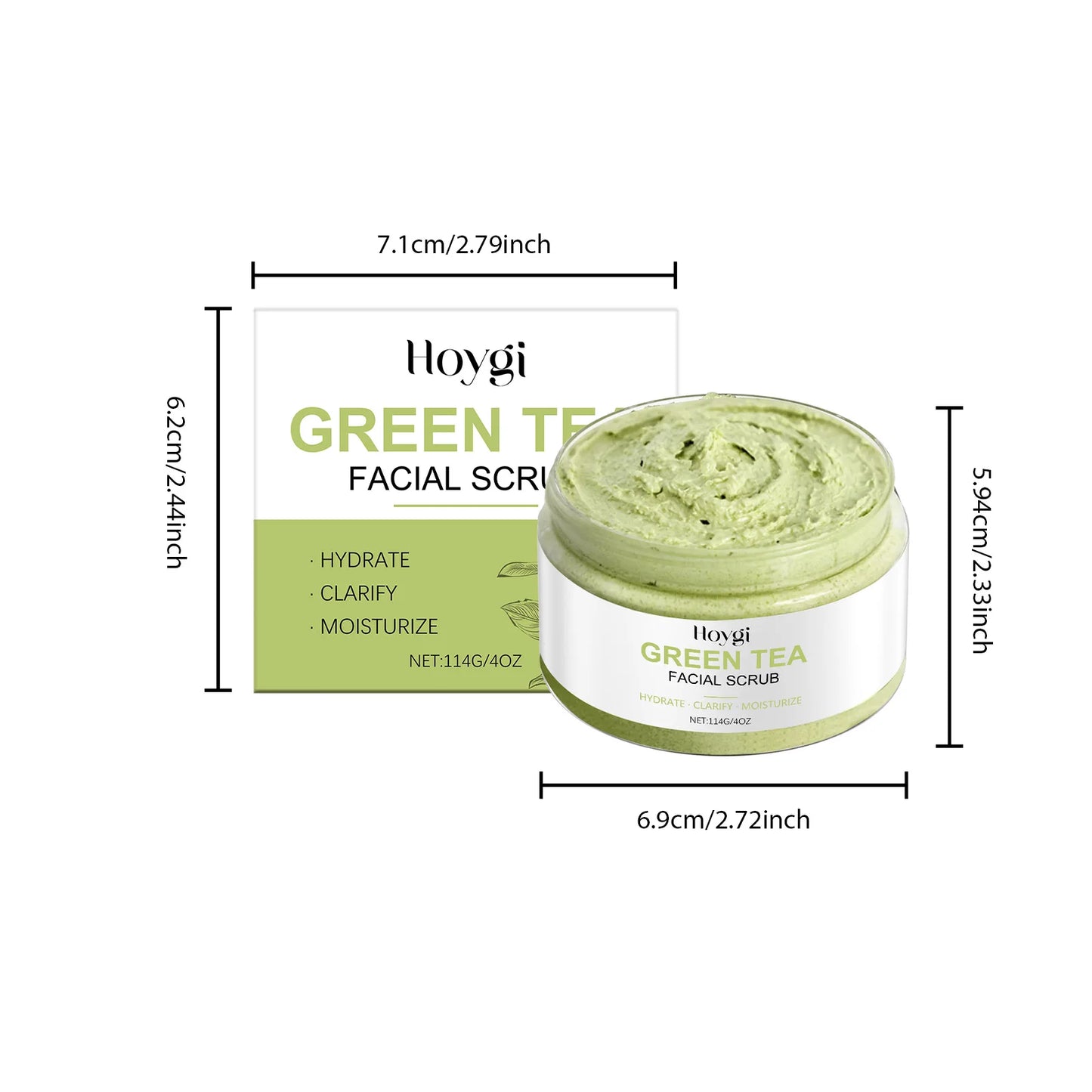 Green Tea Facial Scrub Deep Pore Cleansing Hydrating Blackhead Removal Dead Skin Gentle Exfoliating Scrub Skin Renewal Skin Care